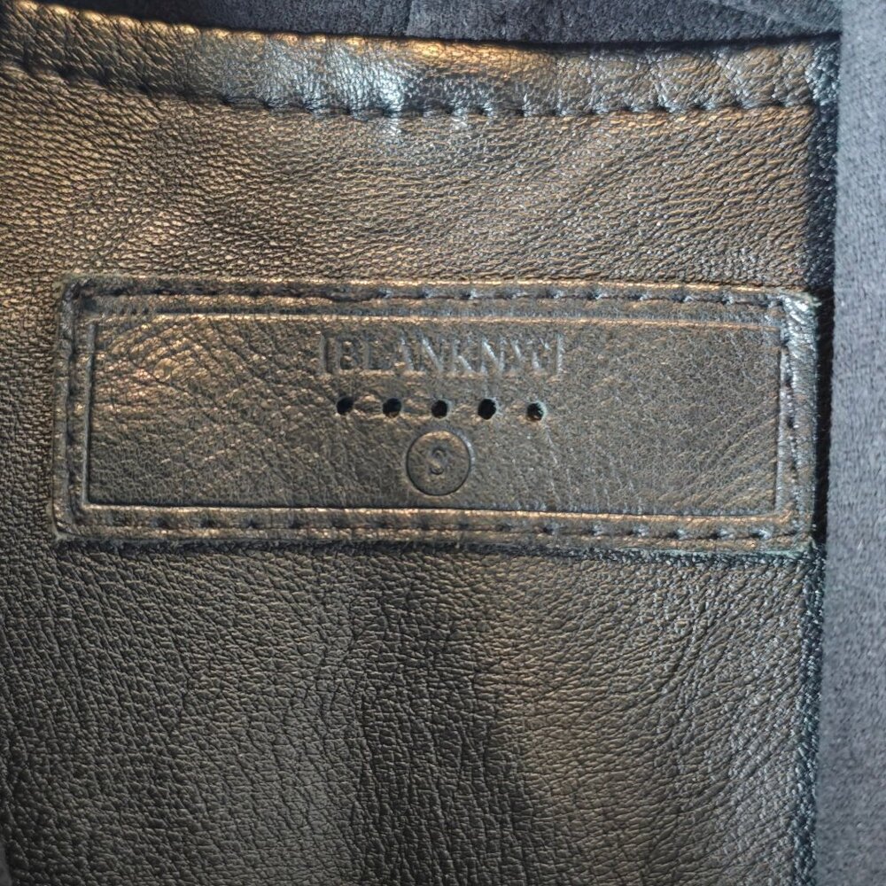 Blank NYC Women's Asymmetrical Black Faux Suede & Vegan Leather Jacket S - Picture 6 of 7